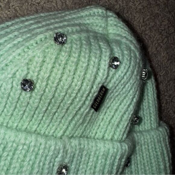 Goldbergh Valerie Hope Dream Beanie Mint Green Bling Worn Twice Ski Hat Apres main image 5
